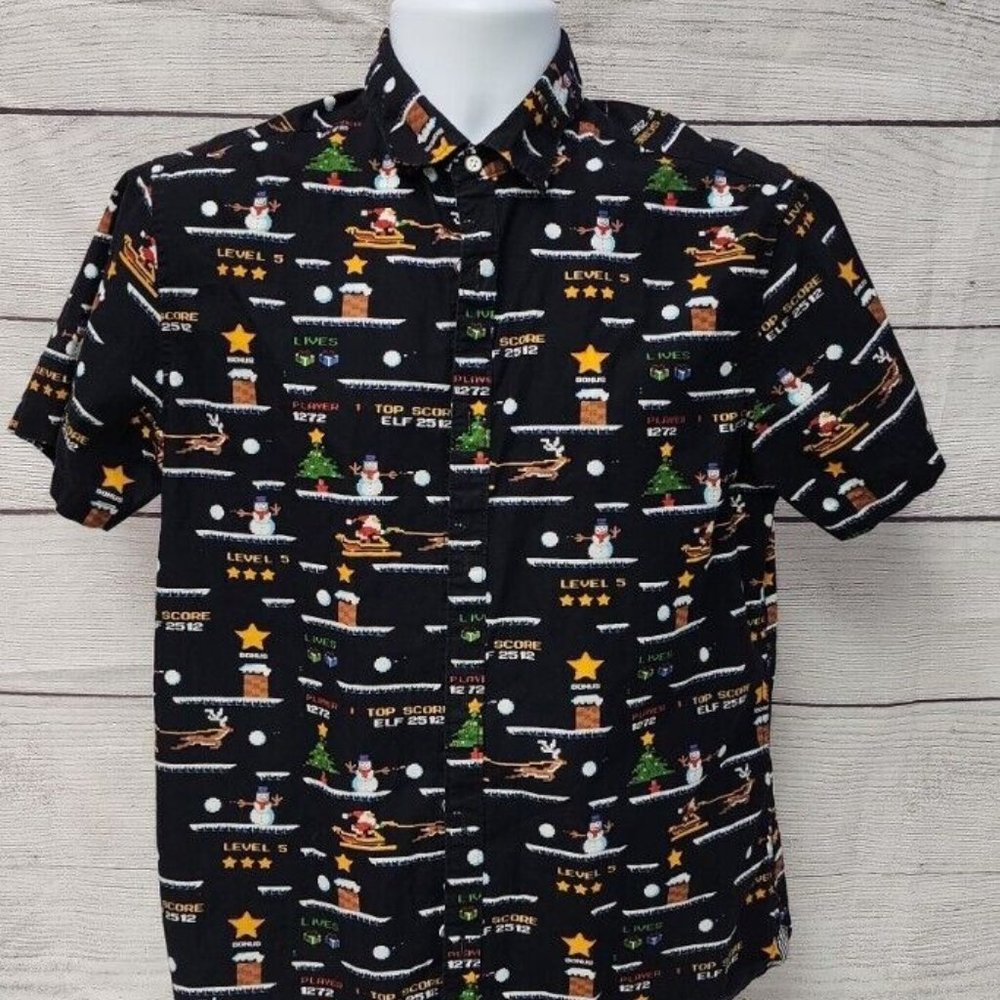 Denim & Flower Ricky Singh Medium Christmas Tree Santa Snowman Video Game Theme